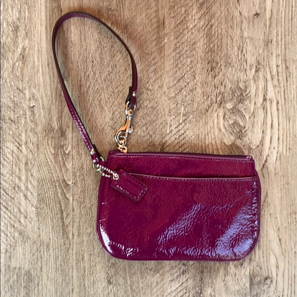 Leather Coach wristlet